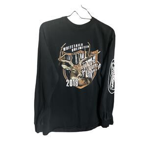 Whitetails Unlimited Men's M Black T Shirt Ultra Cotton Deer Camp Matthews 2019